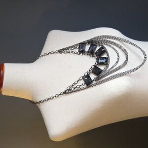 C.O. & C.O. Black And Multi Chain Gun Metal Toned Statement Necklace